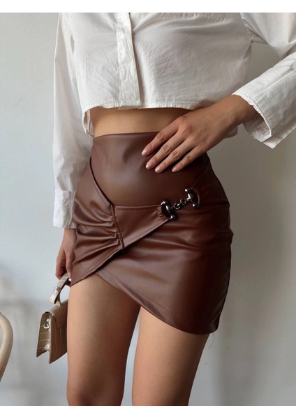 Nrtmsa Tokalı Deri Etek Kahve S240097 (Beden: L) modelleri