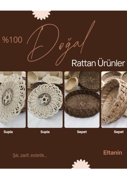 %100 Doğal El Yapımı Çok Amaçlı Rattan Sepet (6X27 Cm, 1. Sınıf, Dekoratif, Yüksek Kalite) fiyatları