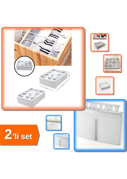 12 Bölmeli Pratik Çekmece Düzenleyici + Fresh Air Kalorifer Suluğu - 2li Set E6Q3S5