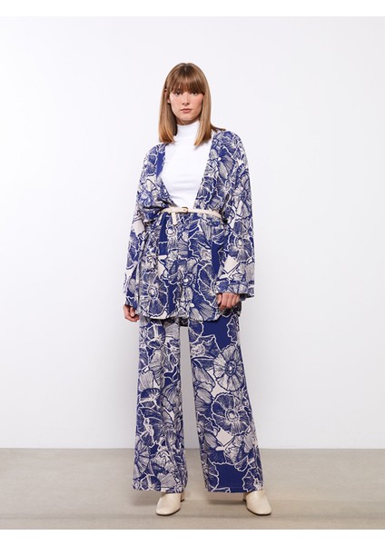 Yeni Sezon Beli Lastikli Rahat Kalıp Desenli Viskon Kadın Pantolon fiyatları