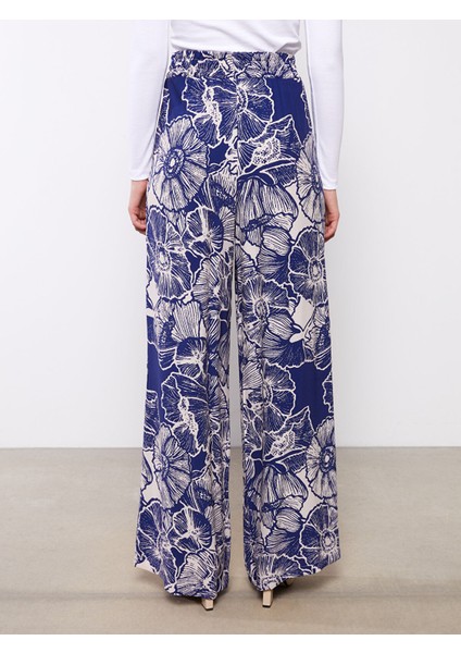 Yeni Sezon Beli Lastikli Rahat Kalıp Desenli Viskon Kadın Pantolon indirimleri