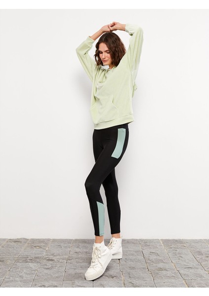 Yeni Sezon Beli Lastikli Renk Bloklu Kadın Tayt modelleri