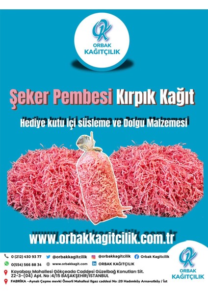 Şeker Pembesi Kırpık Kağıt 100 gr | Z Zigzag Kutu Dolgu ve Süsleme Kağıdı | Hediye Kutusu Için