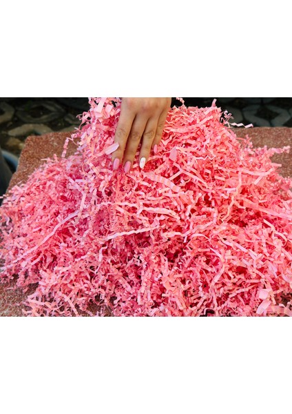 Şeker Pembesi Kırpık Kağıt 100 gr | Z Zigzag Kutu Dolgu ve Süsleme Kağıdı | Hediye Kutusu Için