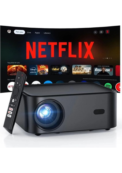 1500 Ansı Akıllı Projektör, 4K 300'' Ekran