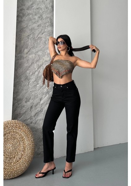 Nrtmsa Mom Fit Enzim Taş Yıkama Jeans Pantolon Siyah D2006 (Beden: 34) fırsatları