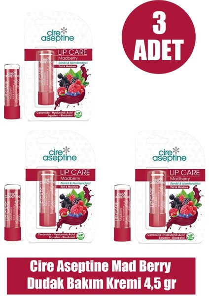 Mad Berry Dudak Bakım Kremi 4,5 gr 3 Adet