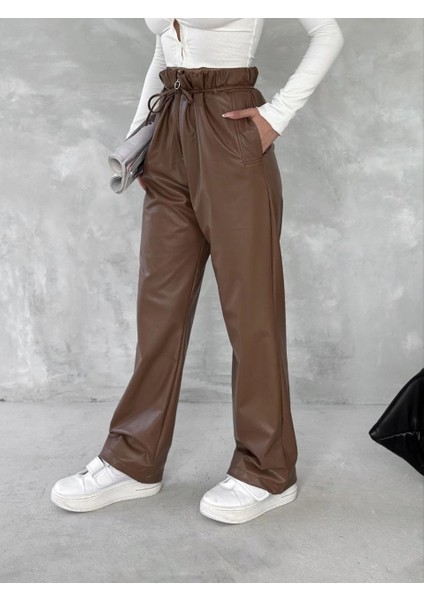 Nrtmsa Kendinden Ince Kemerli Deri Pantolon Kahve T1178 (Beden: L) indirimleri