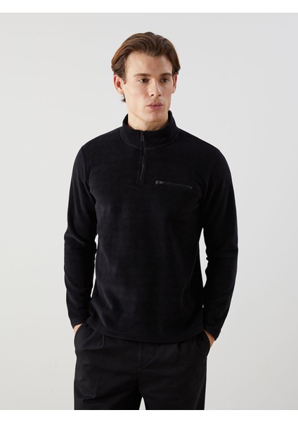 Yeni Sezon Dik Yaka Uzun Kollu Polar Erkek Sweatshirt