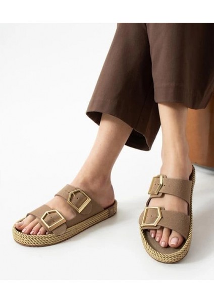 Lvsqvr Loera Vizon Nubuk Çift Tokalı Terlik (Numara: 39) fiyatları