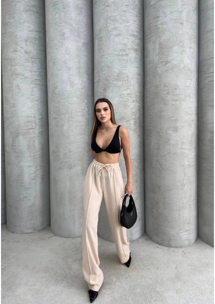 Lvsqvr Çımalı Keten Pantolon Bej (Beden: M) fırsatları