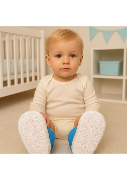 Bebek & Çocuk Kaydırmaz Eva Tabanlı Ev Botu / Panduf / Kışlık Bot / Mavi Köpek Desenli modelleri