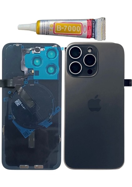 Iphone 16 Pro Max Arka Kapak Full Kamera Camlı (Pil Kapağı) - Magsafe Demirli -Tamirset+Yapıştırcı Hediye