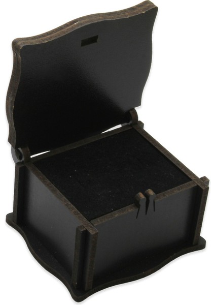 Siyah Renk Ahşap Elegance Yüzük Alyans Kutusu modelleri