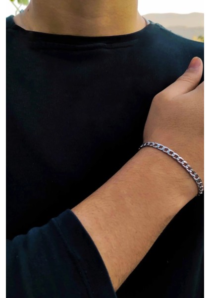 Kişiye Özel Harfli Gurmet Zincirli Unisex Çelik Bileklik Sevgiliye Eşe Hediye ECK06H indirimleri