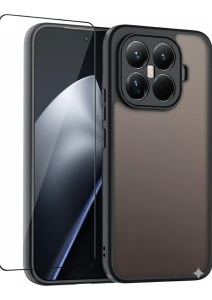 Xiaomi Mi 15T Pro Uyumlu Ekran Koruyuculu Kılıf Kamera Korumalı Arkası Mat Kaymaz Şeffaf Kapak