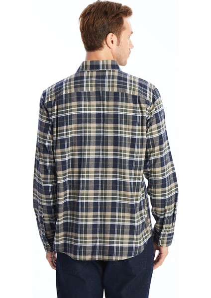 Yeni Sezon Regular Fit Uzun Kollu Ekose Gabardin Erkek Gömlek fırsatları