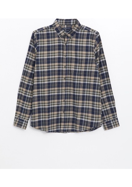 Yeni Sezon Regular Fit Uzun Kollu Ekose Gabardin Erkek Gömlek indirimleri