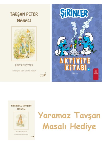 Beatrix Potter 1 - Tavşan Peter Masalı + Şirinler - Aktivite Kitabı 4 + Yaramaz Tavşan Masalı