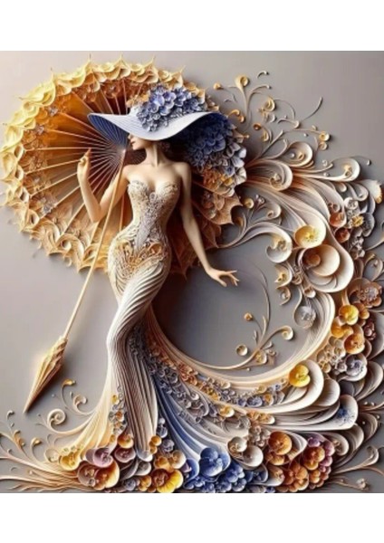 5 D Tam Bezeme 30 cm x 30 cm Elmas Mozaik Boyama Tablo