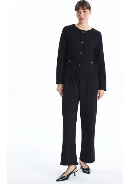 Yeni Sezon Bisiklet Yaka Dokulu Kadın Tüvit Ceket fırsatları