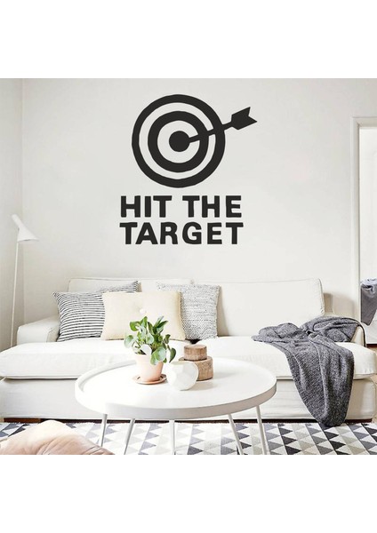 Hit The Target Hedefi Vur | Duvar Kapı Cam Klozet Kapağı Banyo Wc Sticker 25X23 cm