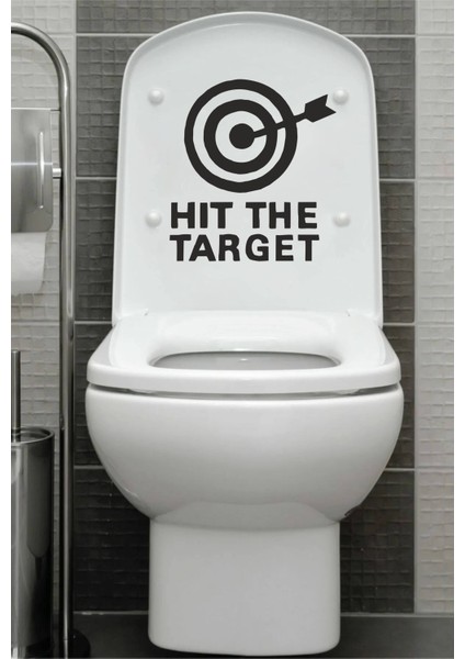 Hit The Target Hedefi Vur | Duvar Kapı Cam Klozet Kapağı Banyo Wc Sticker 25X23 cm fiyatları