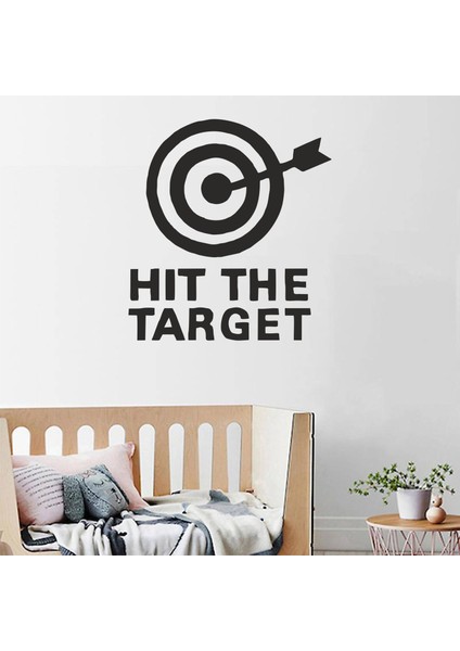 Hit The Target Hedefi Vur | Duvar Kapı Cam Klozet Kapağı Banyo Wc Sticker 25X23 cm modelleri