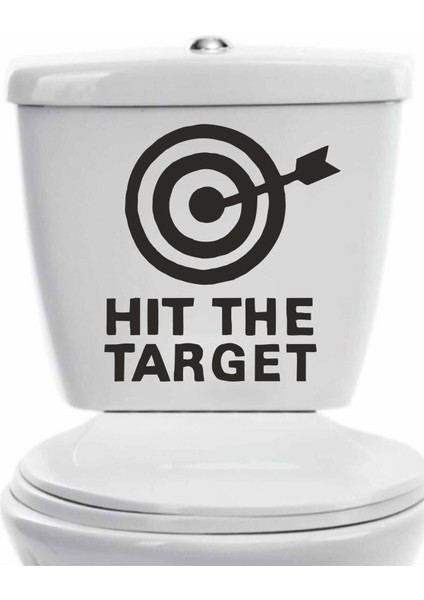 Hit The Target Hedefi Vur | Duvar Kapı Cam Klozet Kapağı Banyo Wc Sticker 25X23 cm fırsatları