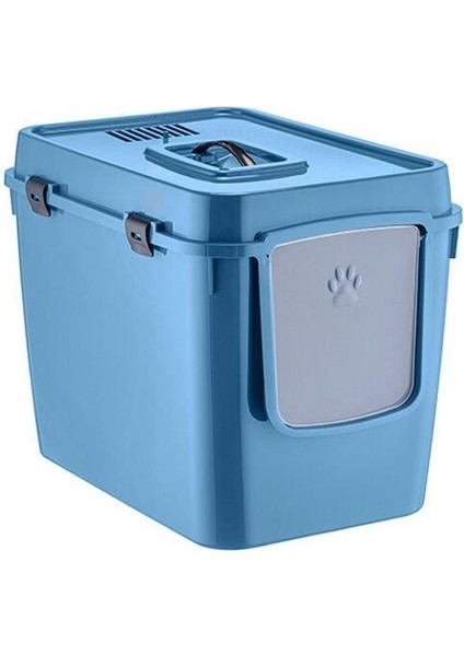 Handor Kapalı Kedi Tuvaleti XXL 57X39X43 - Mavi