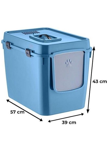 Handor Kapalı Kedi Tuvaleti XXL 57X39X43 - Mavi modelleri
