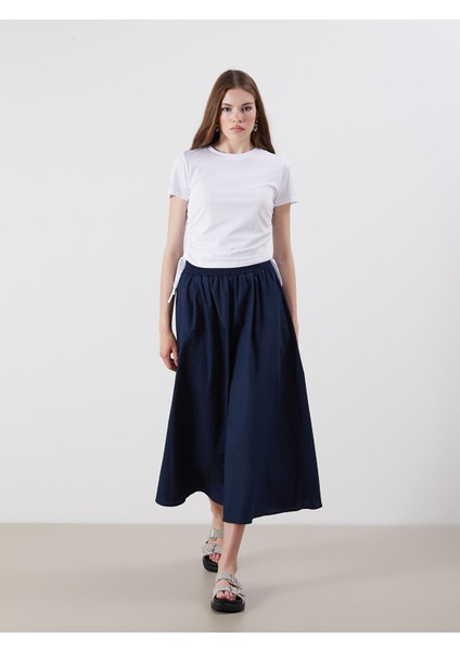 Yeni Sezon Beli Lastikli Poplin Etek