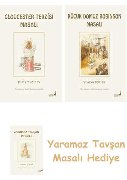 + Beatrix Potter 23 - Küçük Domuz Robinson Masalı + Yaramaz Tavşan Masalı