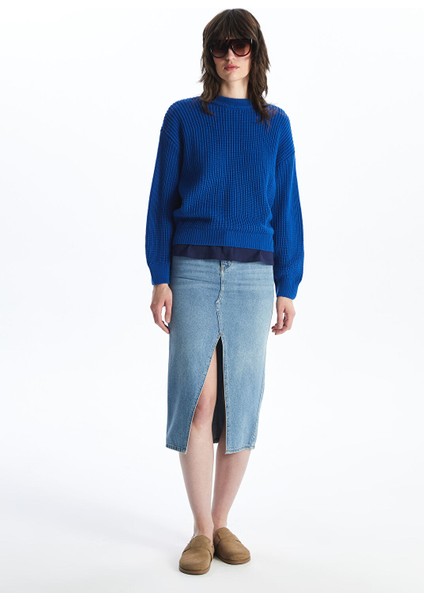 Yeni Sezon Bisiklet Yaka Oversize Kadın Triko Kazak modelleri