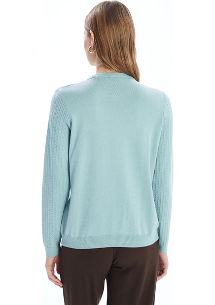 Yeni Sezon Bisiklet Yaka Dokulu Kadın Triko Kazak fırsatları