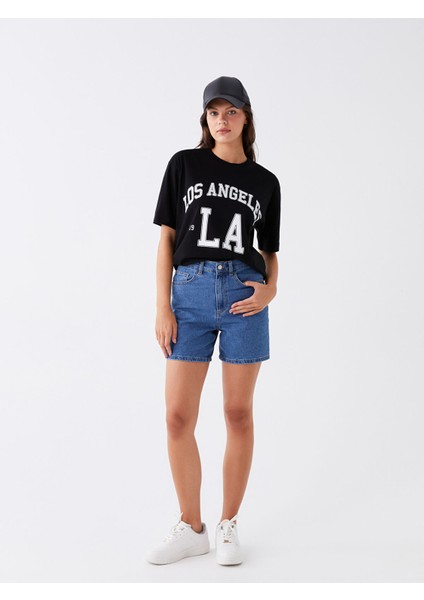 Yeni Sezon Bermuda Fit Kadın Jean Şort