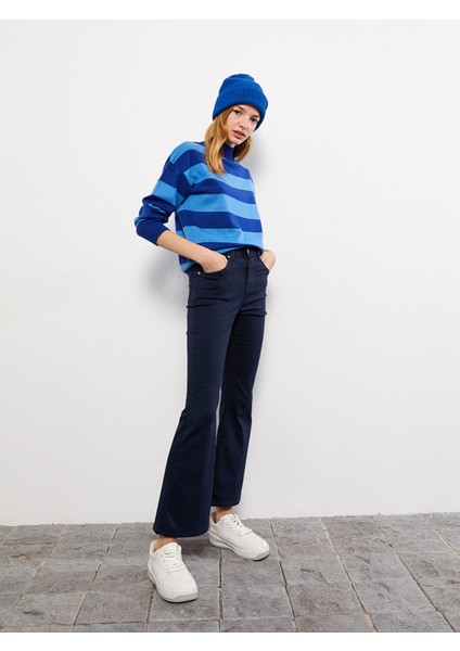 Yeni Sezon Yüksek Bel Mars Flare Kadın Jean Pantolon