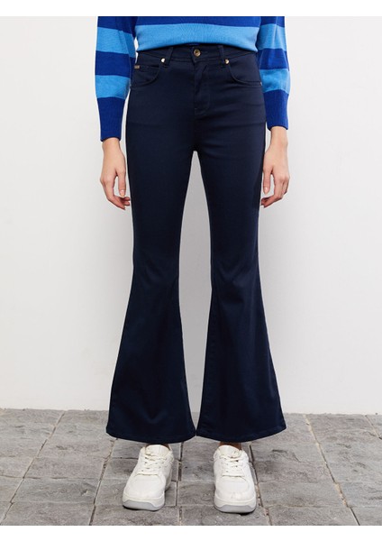 Yeni Sezon Yüksek Bel Mars Flare Kadın Jean Pantolon fırsatları