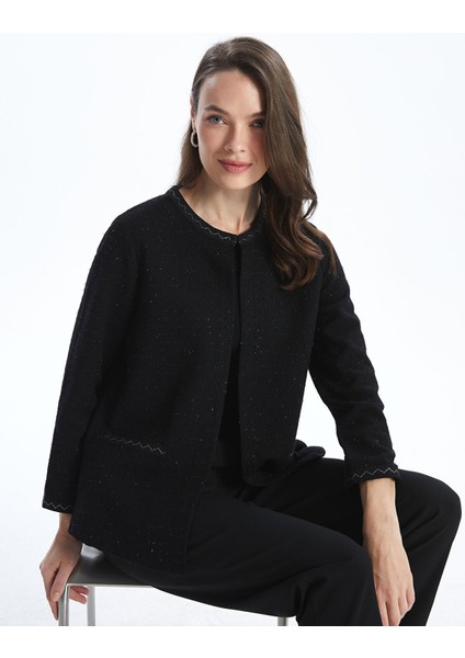 Yeni Sezon Bisiklet Yaka Ekose Kadın Tüvit Ceket