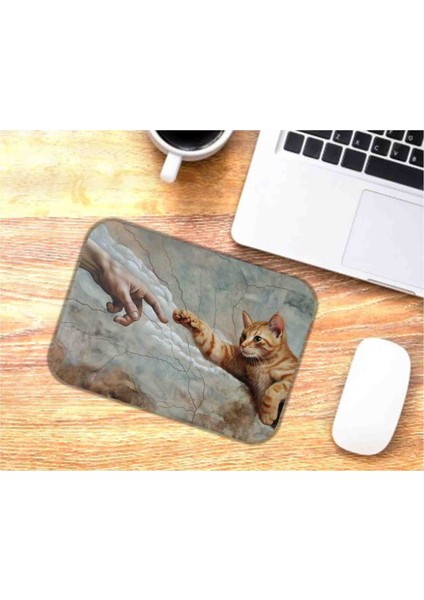 Tanrı'nın Eli ve Kedi Baskılı Mouse Pad