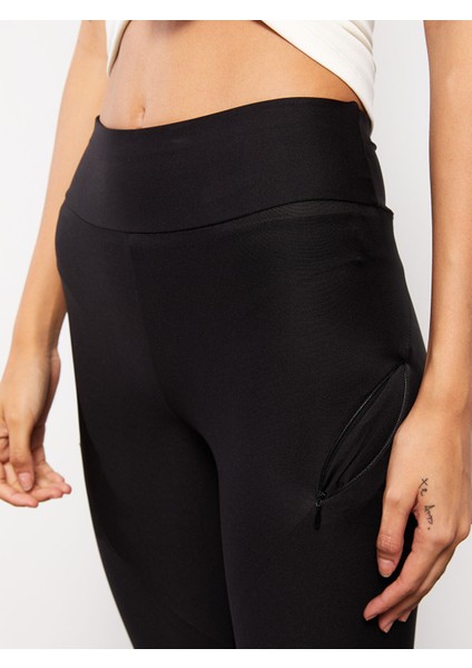 Yeni Sezon Kadın Beli Lastikli Düz Tayt modelleri