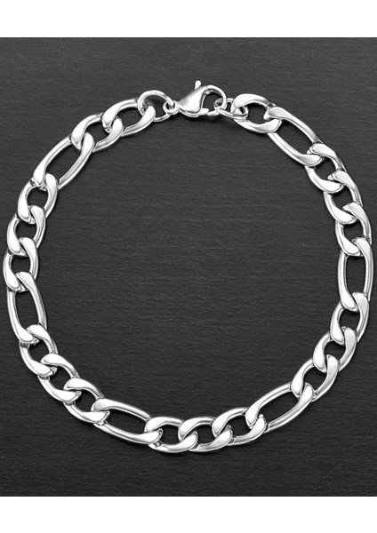 Kişiye Özel Harfli Kalın Figaro Zincir Unisex Çelik Bileklik Sevgiliye Eşe Hediye ECK19H indirimleri