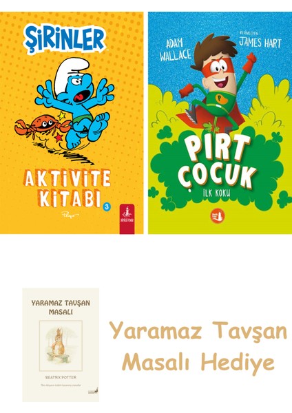 Şirinler - Aktivite Kitabı 3 + Pırt Çocuk 1 - Ilk Koku + Yaramaz Tavşan Masalı