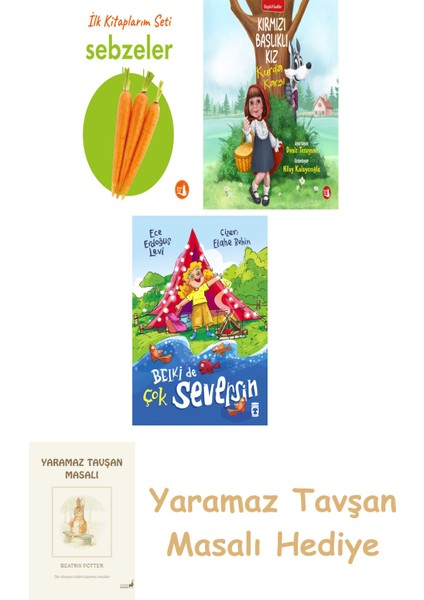 Ilk Kitaplarım - Sebzeler (Ciltli) + Kırmızı Başlıklı Kız Kurda Karşı + Belki De Çok Seversin