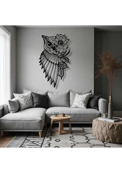 Çiçekli Baykuş Metal Duvar Dekoru – Bilgelik ve Doğanın Zarafeti fiyatları