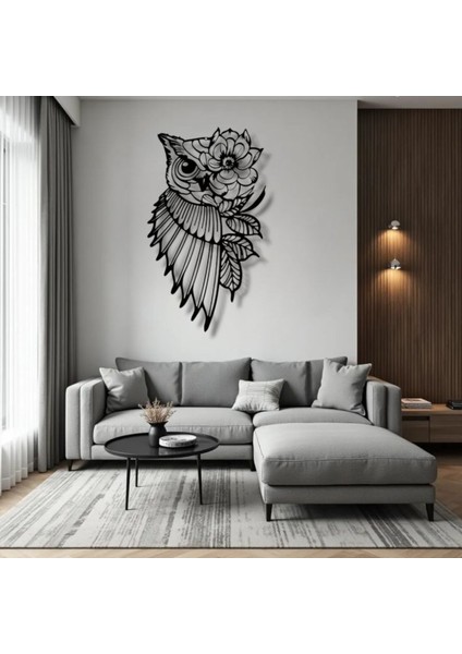 Çiçekli Baykuş Metal Duvar Dekoru – Bilgelik ve Doğanın Zarafeti modelleri