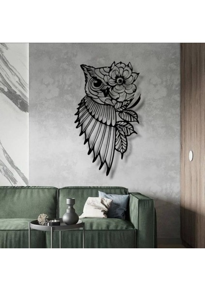 Çiçekli Baykuş Metal Duvar Dekoru – Bilgelik ve Doğanın Zarafeti fırsatları