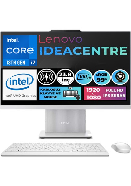 Ideacentre 24IRH9 I7-13620H 32GB 512GB SSD 23.8" Fhd W11P 100Hz All In One Pc F0HN0056TR 012