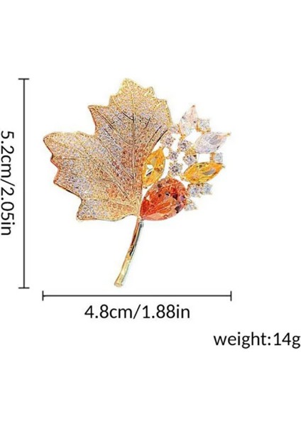 Kristal Zirkon Akçaağaç Yapraği Broş fırsatları