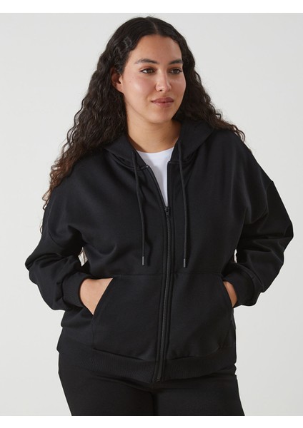 Yeni Sezon Kapüşonlu Oversize Kadın Kalın Fermuarlı Sweatshirt fiyatları